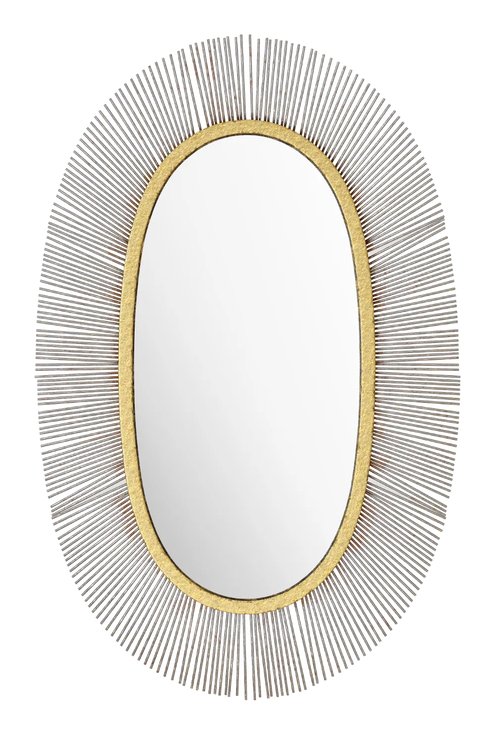 Modern Black and Gold Oval Shaped Wall Mirror - Juju-1