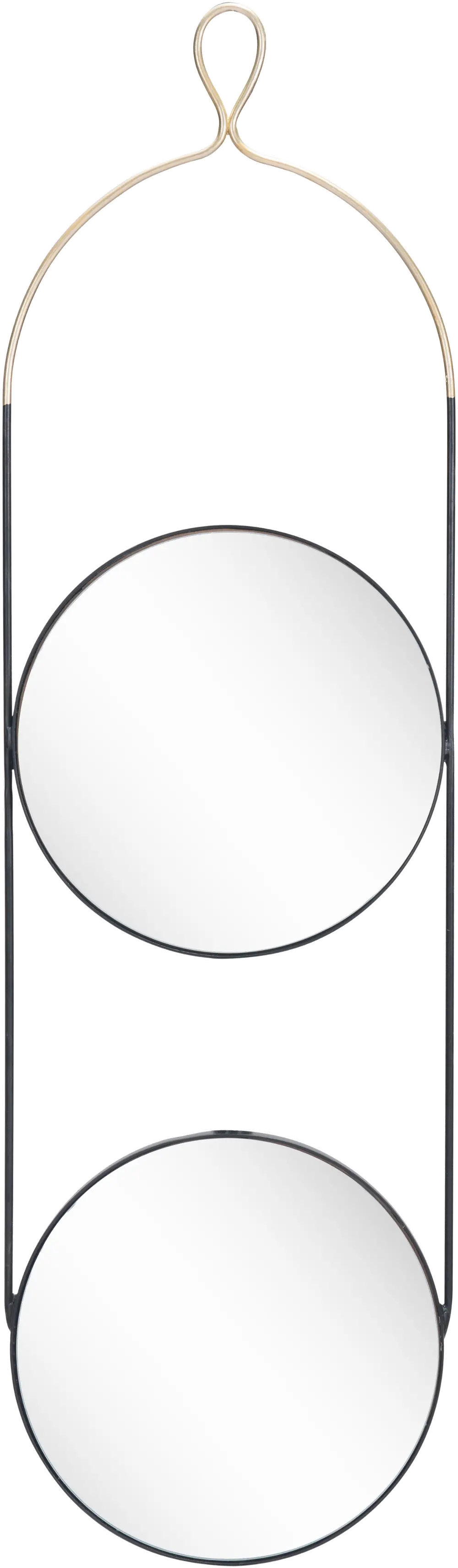 Gold and Black Round Wall Mirror - Zodiac-1