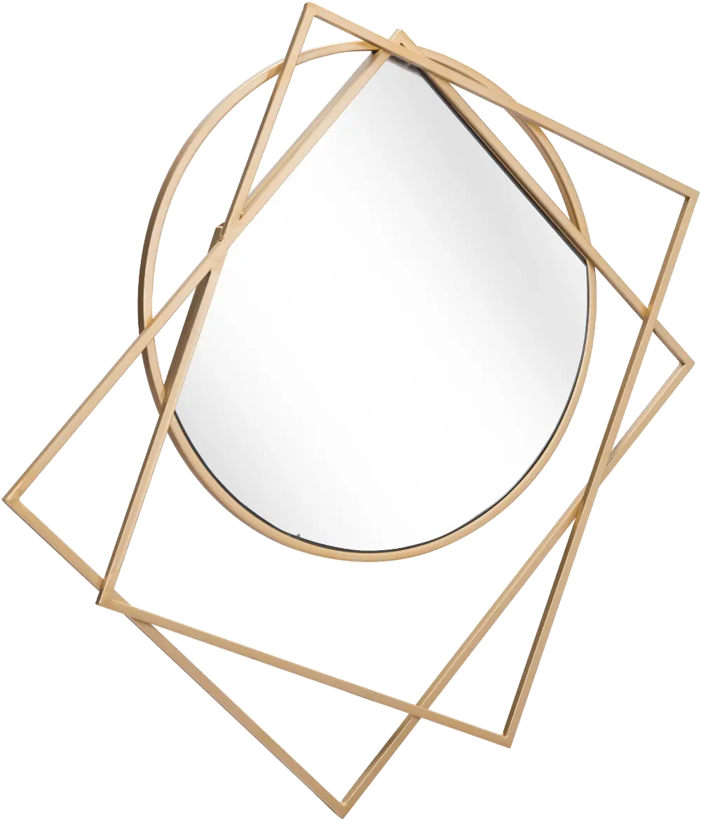 Modern Gold Metal Mirror - Vertex-1