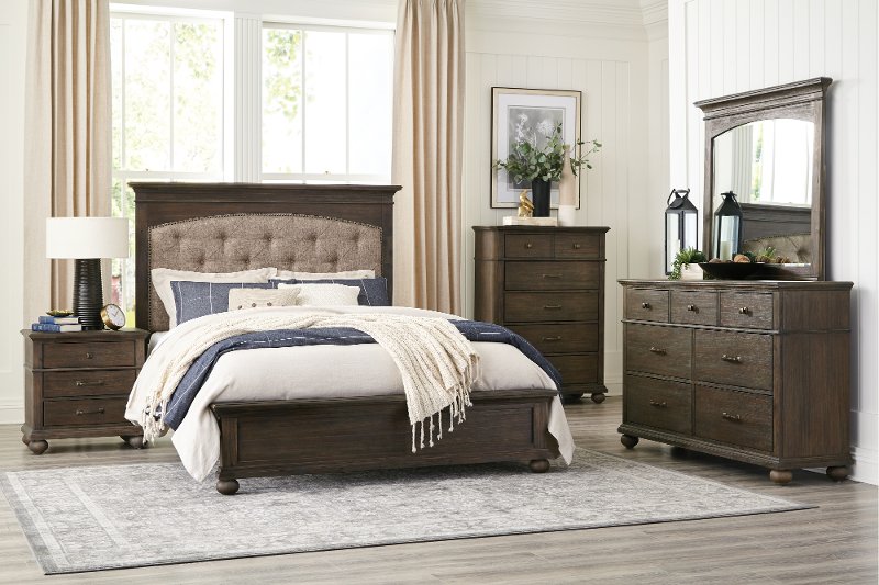Margery Rustic Brown 4 Piece California King Bedroom Set Rc Willey 4 Piece California King Bedroom Set, King Size Bedroom Sets At Nebraska Furniture Mart