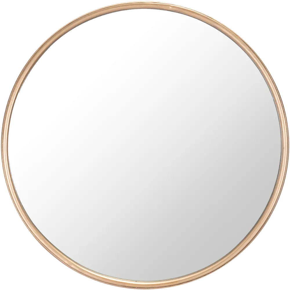 Large Round 16 Inch Gold Mirror - Ogee-1
