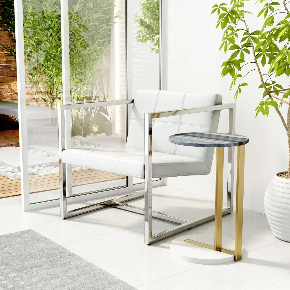 Modern White Occasional Chair - Carbon-1
