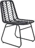 Pair of Modern Black Patio Dining Chairs - Laporte