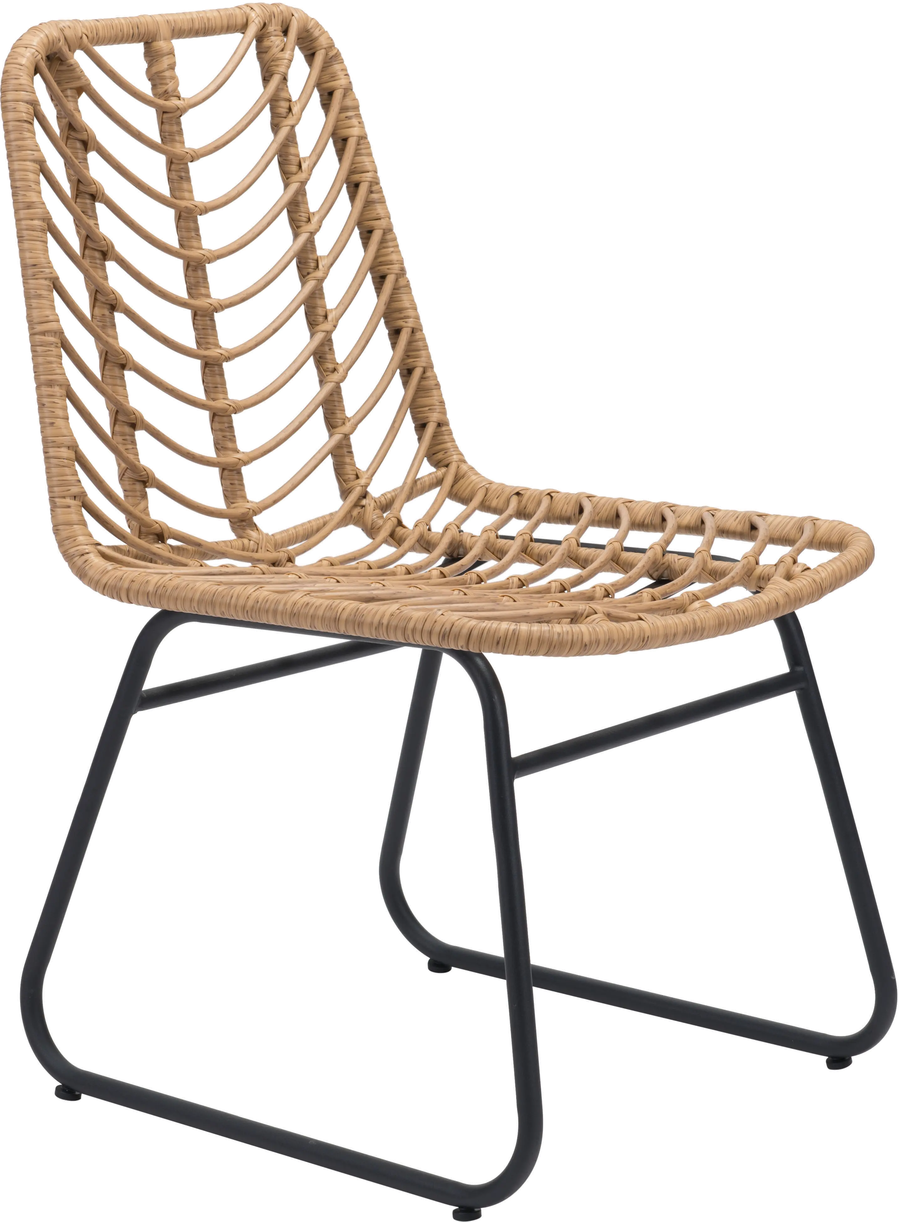 Pair of Modern Natural Patio Dining Chairs - Laporte