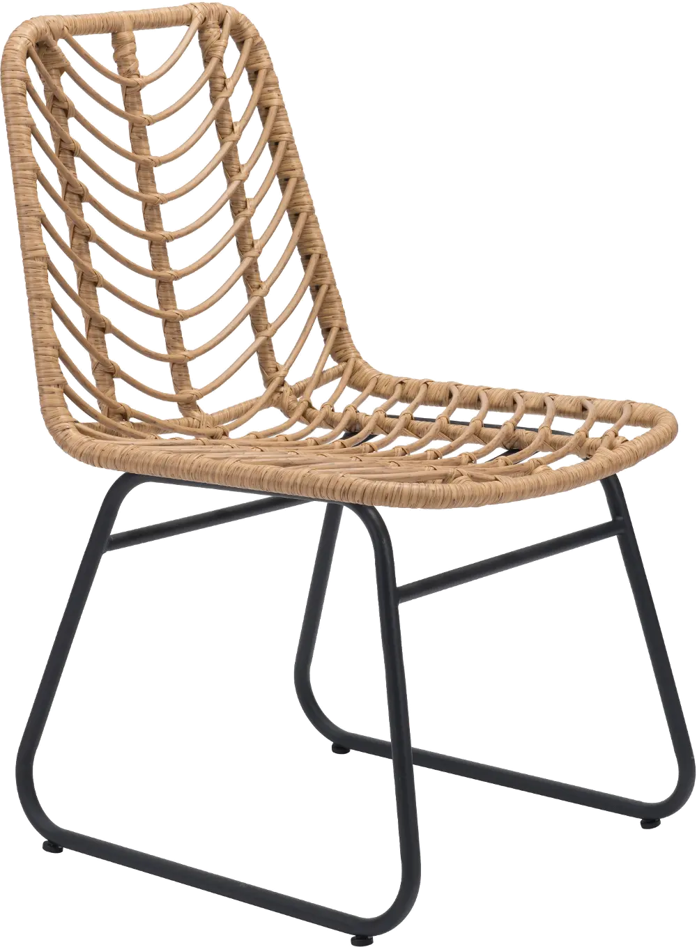 Pair of Modern Natural Patio Dining Chairs - Laporte-1