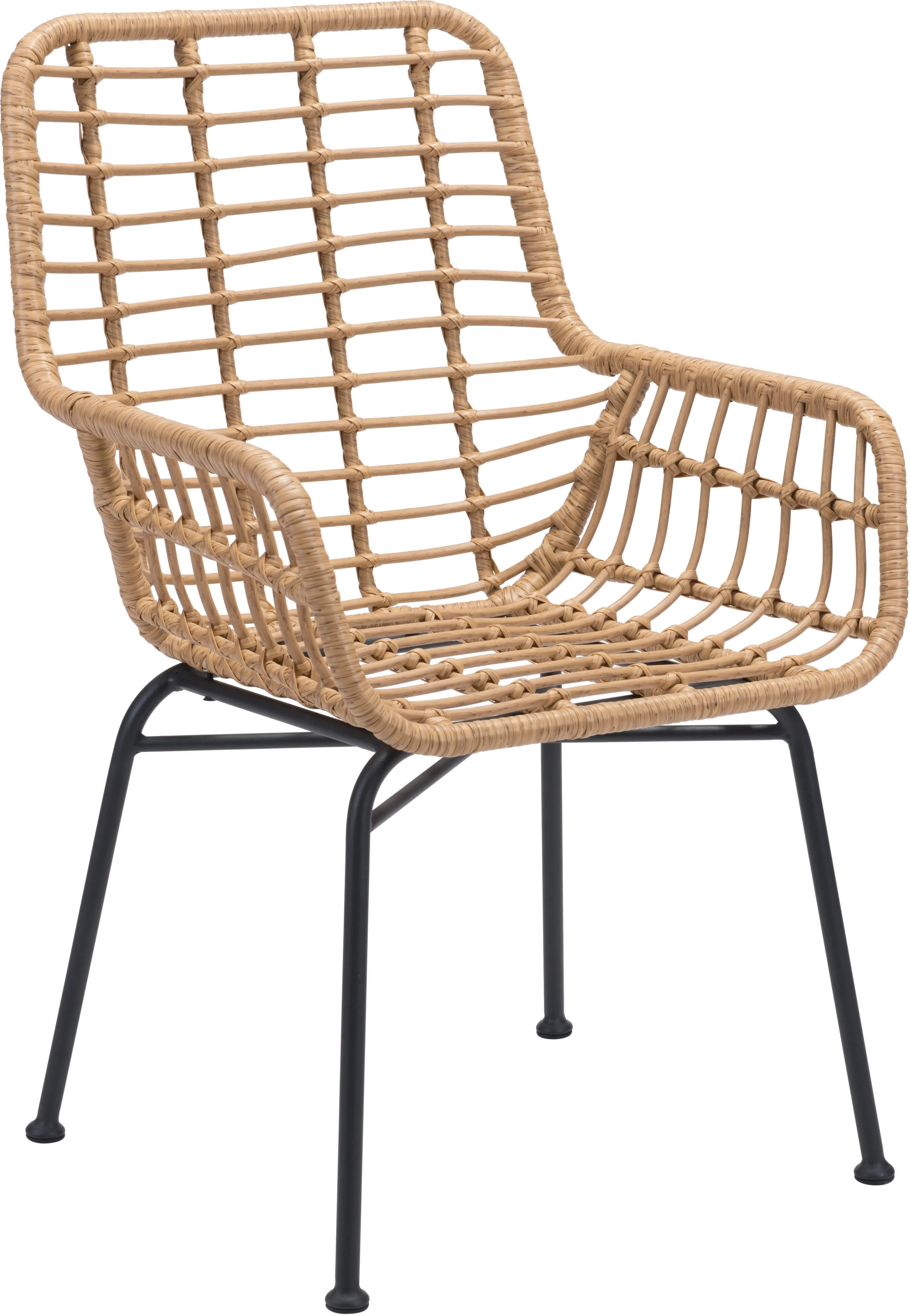 703941 Pair of Black Modern Patio Dining Chairs - Lyon sku 703941