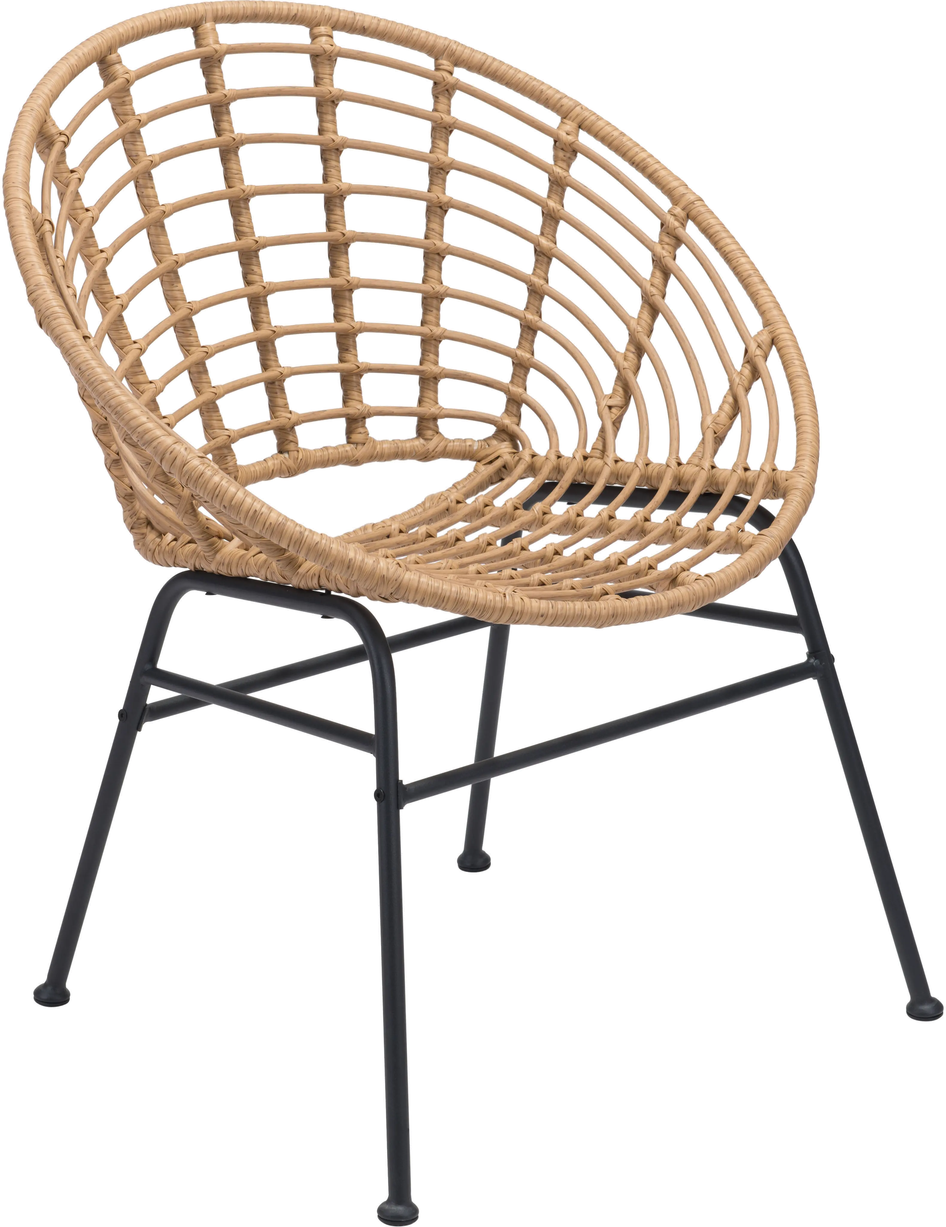 Pair of Natural Modern Patio Dining Chairs - Cohen
