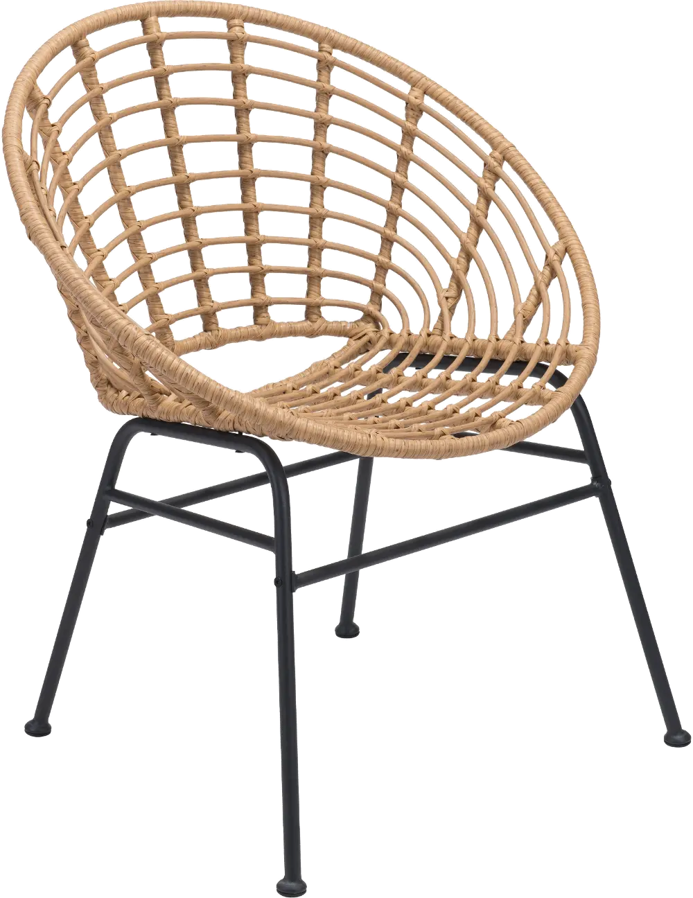 Pair of Natural Modern Patio Dining Chairs - Cohen-1