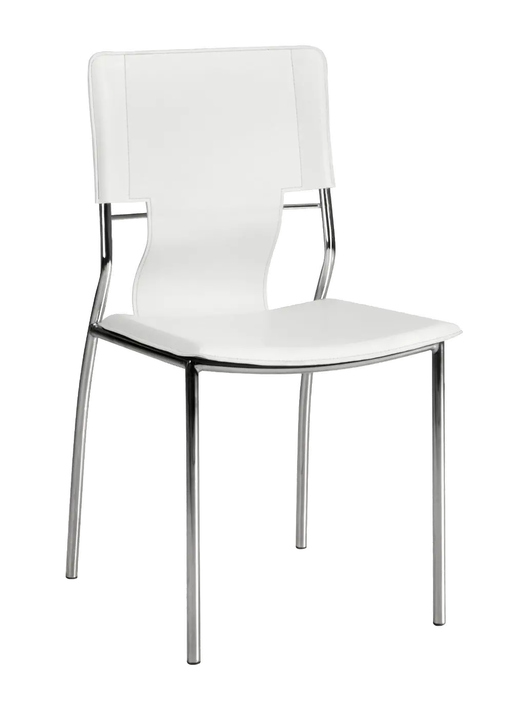 Modern White and Chrome Dining Room Chair (Set of 4) - Trafico-1