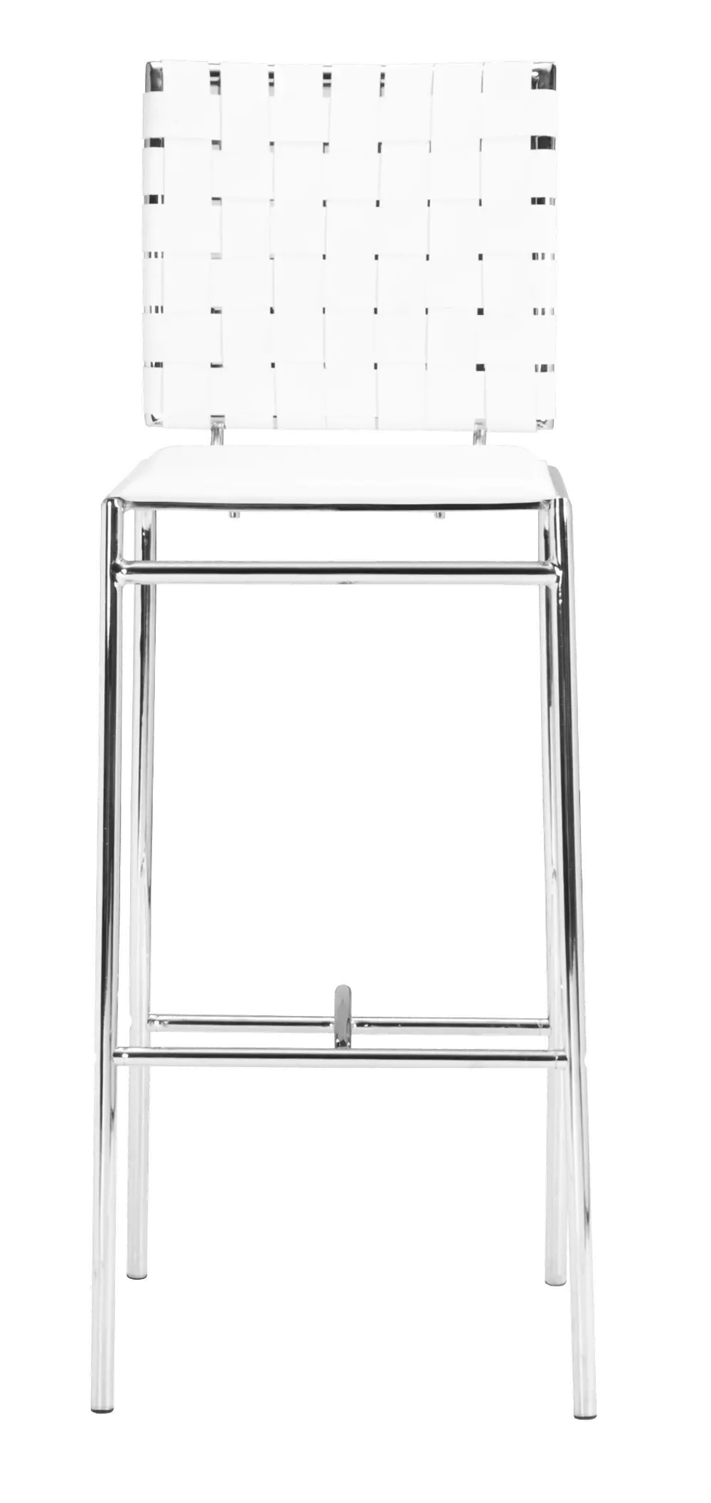 White Bar Stool (Set of 2) - Criss Cross-1