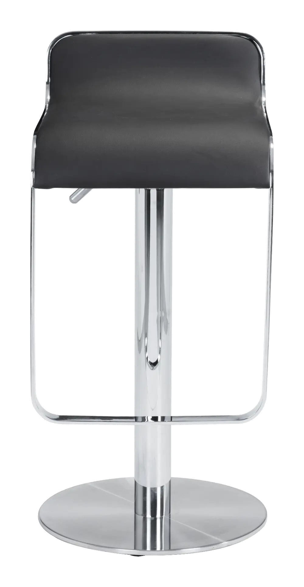 Modern Black and Chrome Adjustable Bar Stool - Equino-1