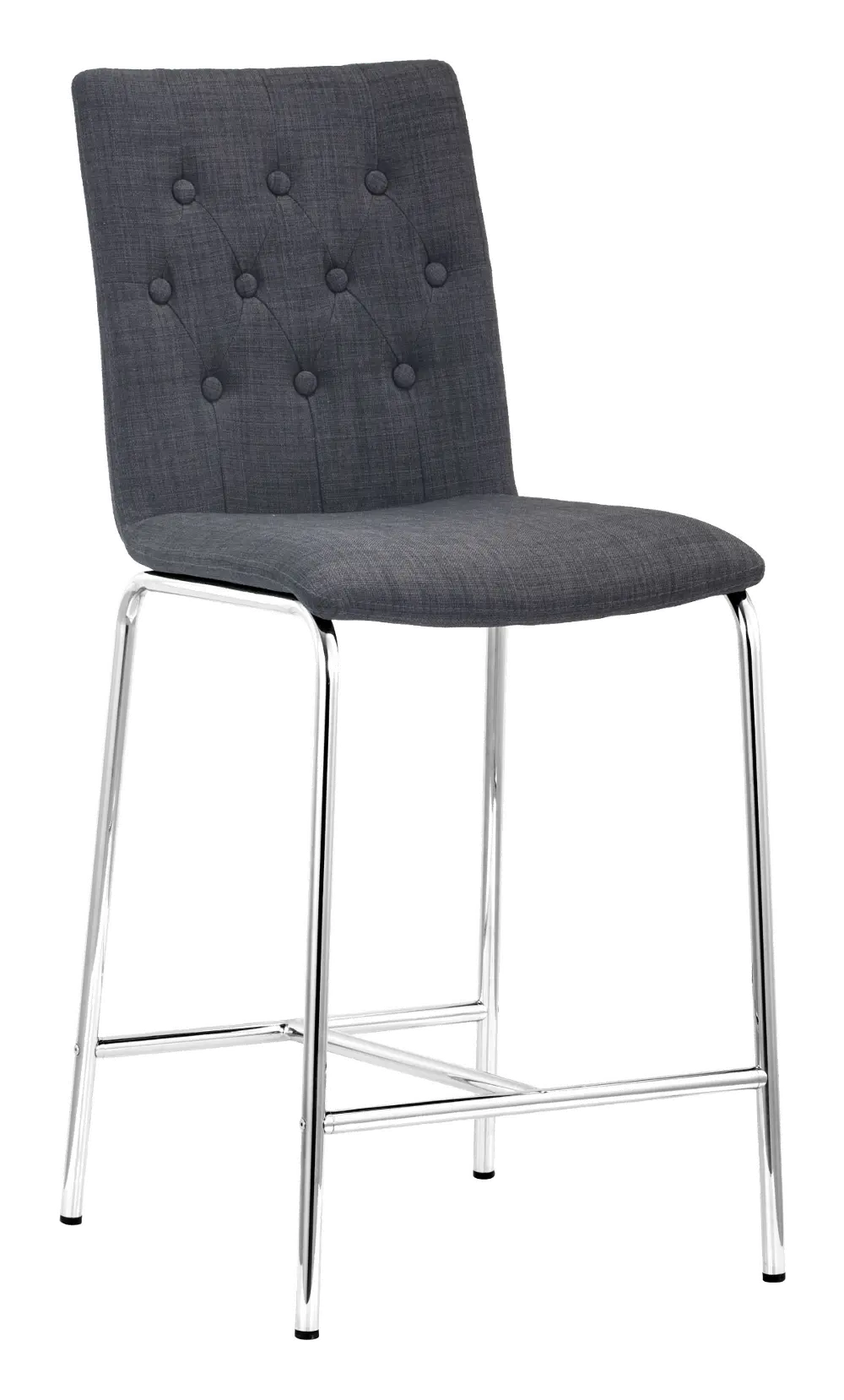 Mid Century Modern Gray Upholstered Counter Height Stool (Set of 2) - Uppsala-1