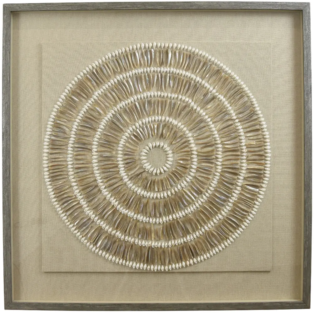 Brown Natural Fibers with Shell Wall Decoration-1