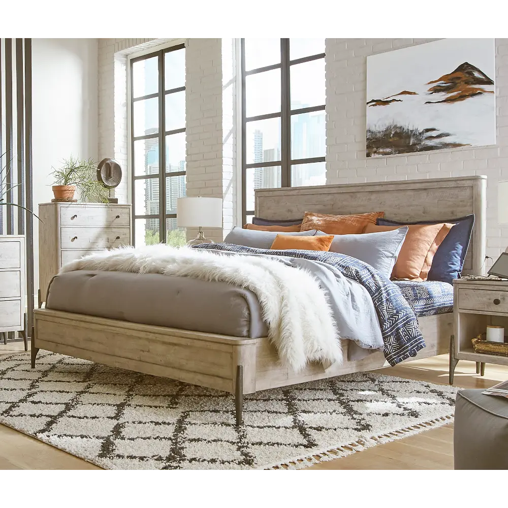 Zane Parchment Tan Queen Bed-1