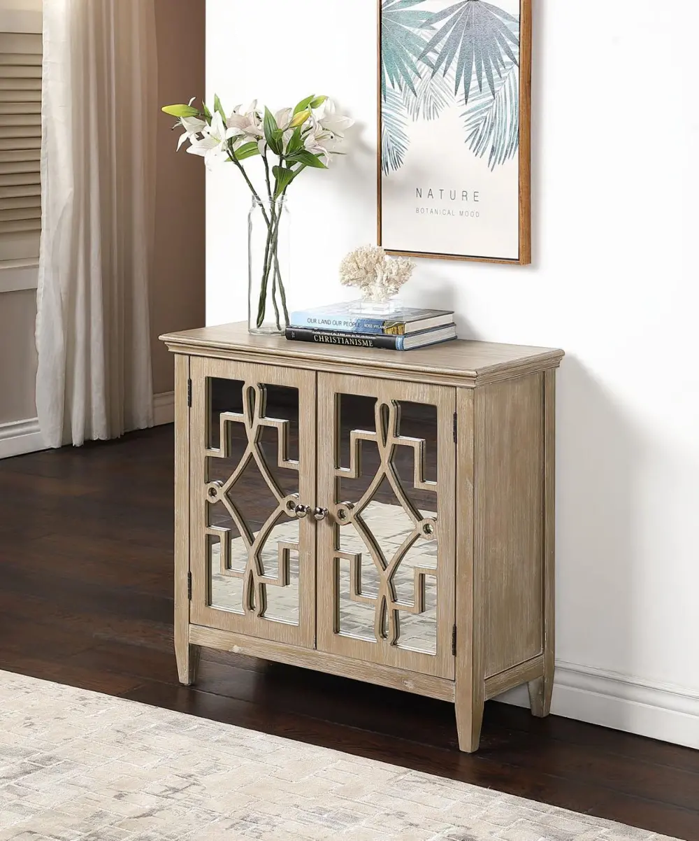 Contemporary Accent Chest with Mirrored Doors - Lucy-1