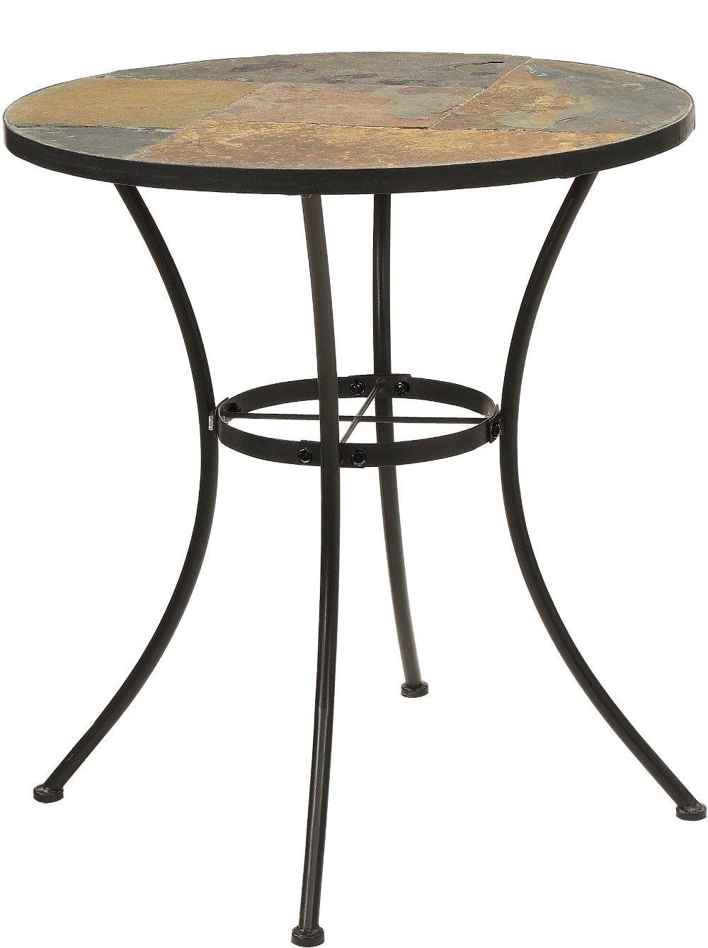 112176844 Round Bistro Table with Slate Top - Stone sku 112176844