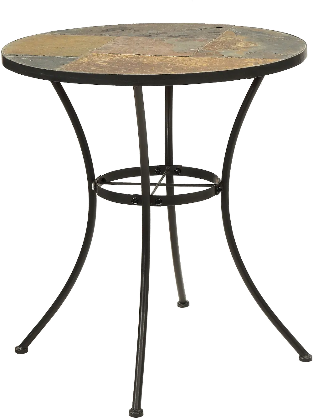 Round Bistro Table with Slate Top - Stone-1