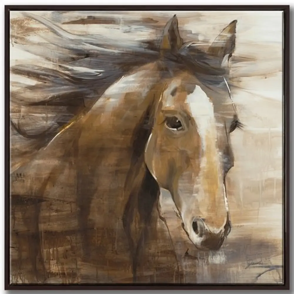 Victory Lap Horse Hand Embellished Canvas Art in Floating Frame-1