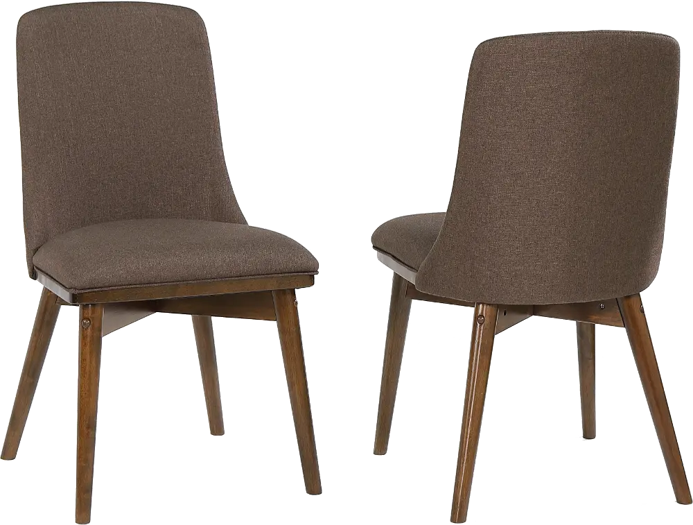 Santana Mid Century Modern Brown Upholstered Dining Room Chair-1