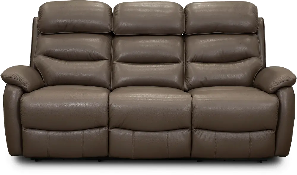 Neff Dark Taupe Leather Contemporary Power Reclining Sofa-1