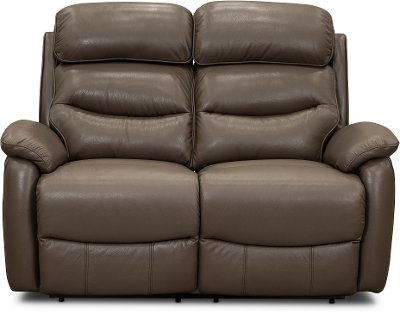 Neff Dark Taupe Leather Contemporary, Clearance Leather Furniture