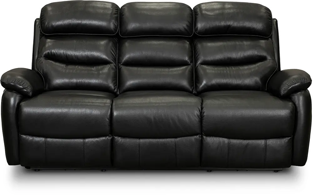 Neff Black Leather Power Reclining Sofa-1