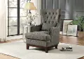 Adriano Brown-Gray Wingback Accent Chair