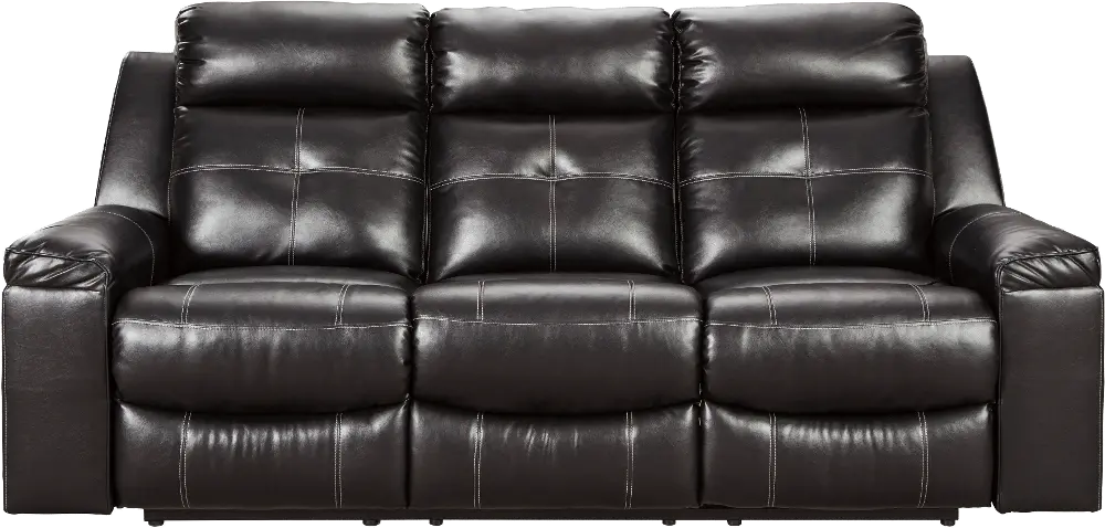 Kempton Black Reclining Sofa-1