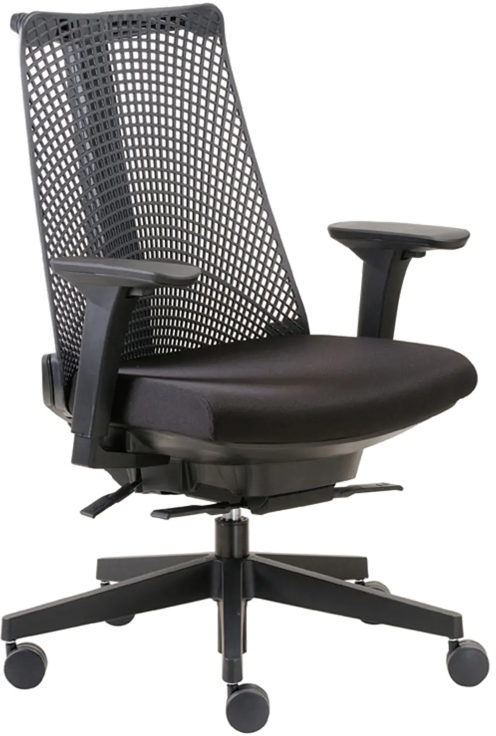 Contemporary Black Mesh High-back Office Chair - Boss-1