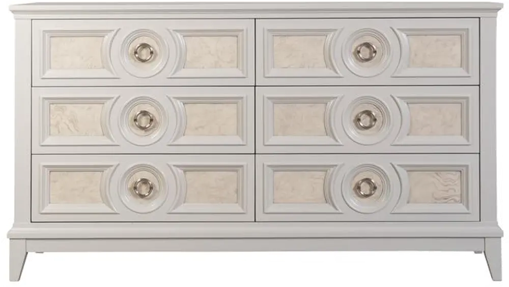 Traditional Pearl White Dresser - Crystal View-1