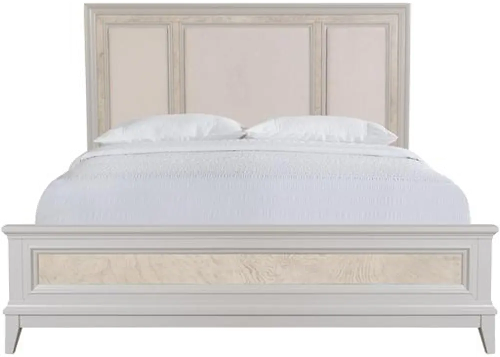 Traditional Pearl White King Bed - Crystal View-1