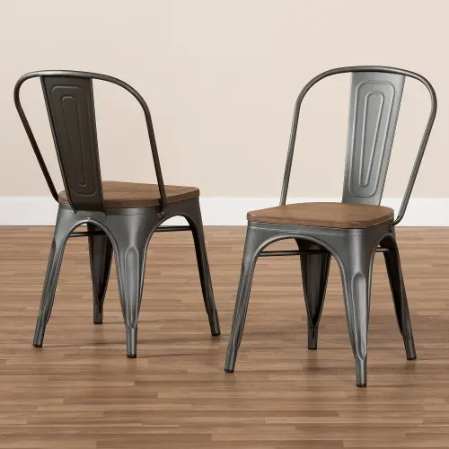 Gunmetal grey dining chairs hot sale