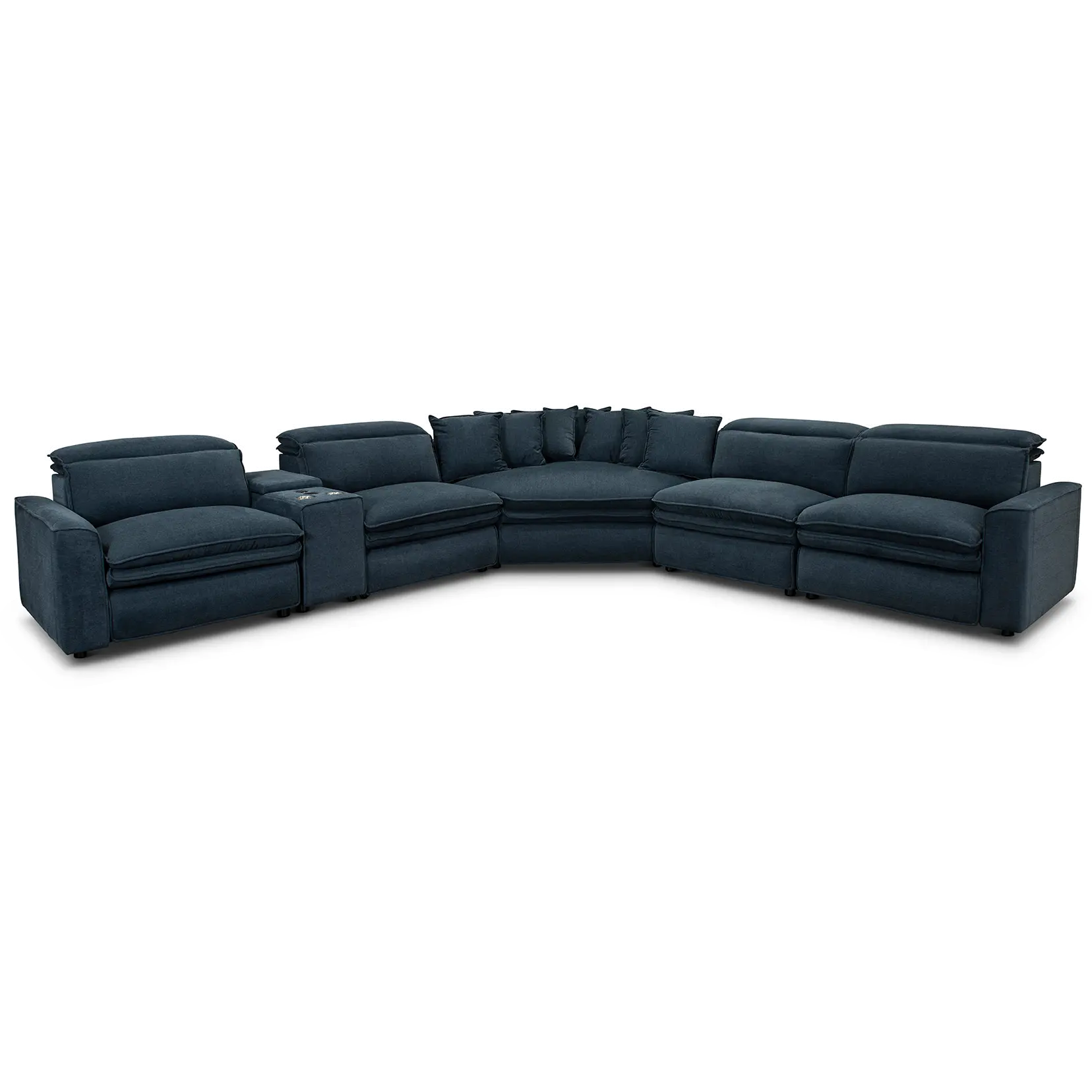 Biggie Eclipse Navy Blue Power Reclining Sectional with XL Wedge-1