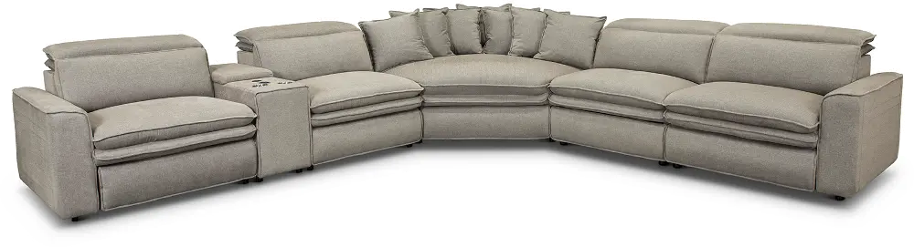 Biggie Storm Light Gray Power Reclining Sectional with XL Wedge-1