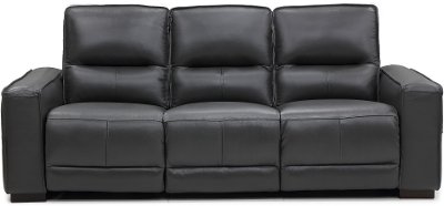 Jet Mink Brown Leather Power Reclining, Leather Couch Clearance