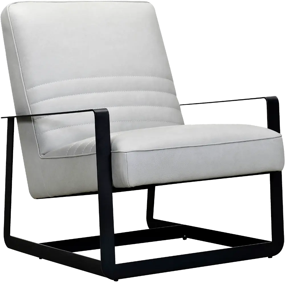 Xenia Gray Leather Accent Chair-1