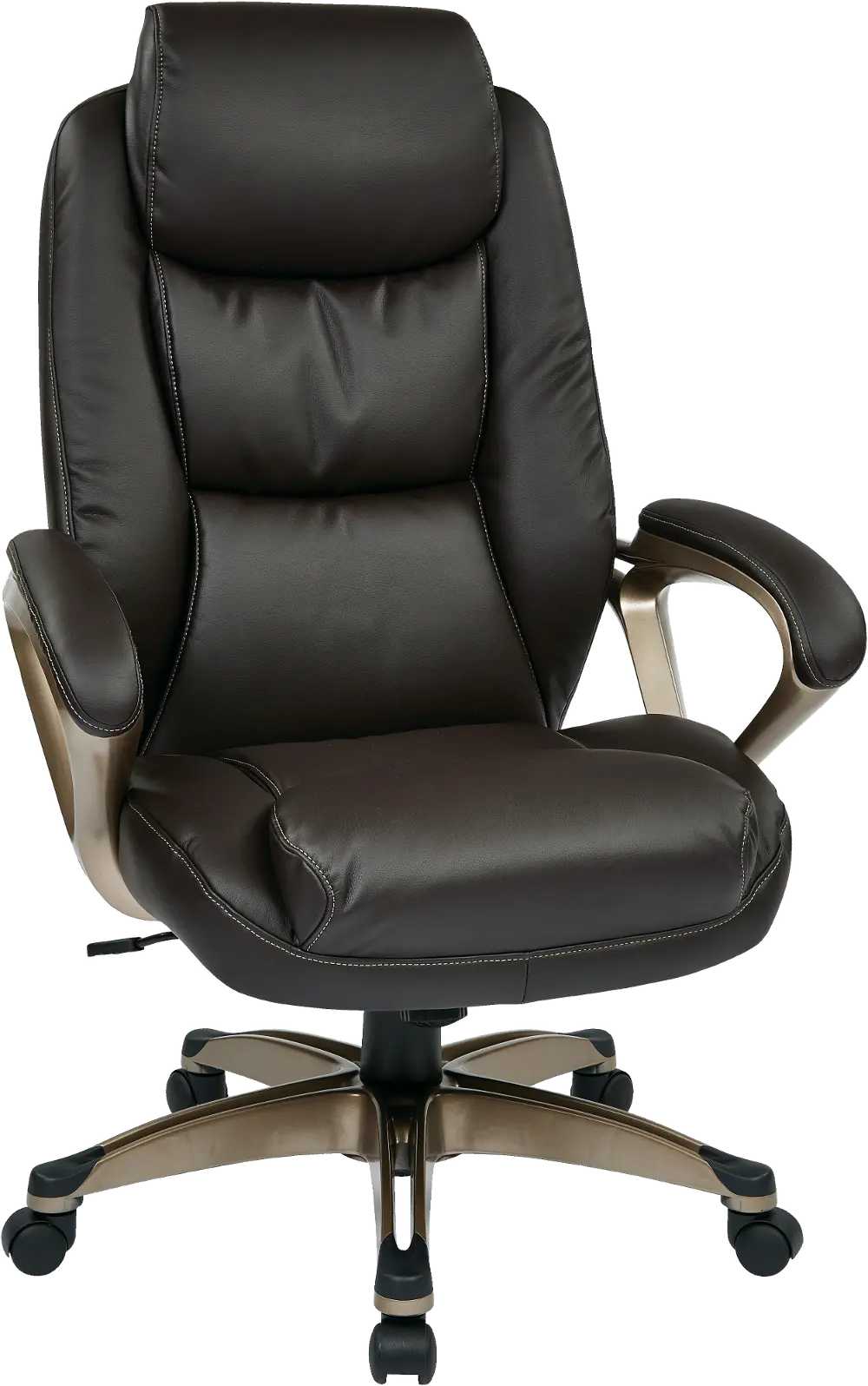 Espresso Home Office Chair with Bronze Accents-1