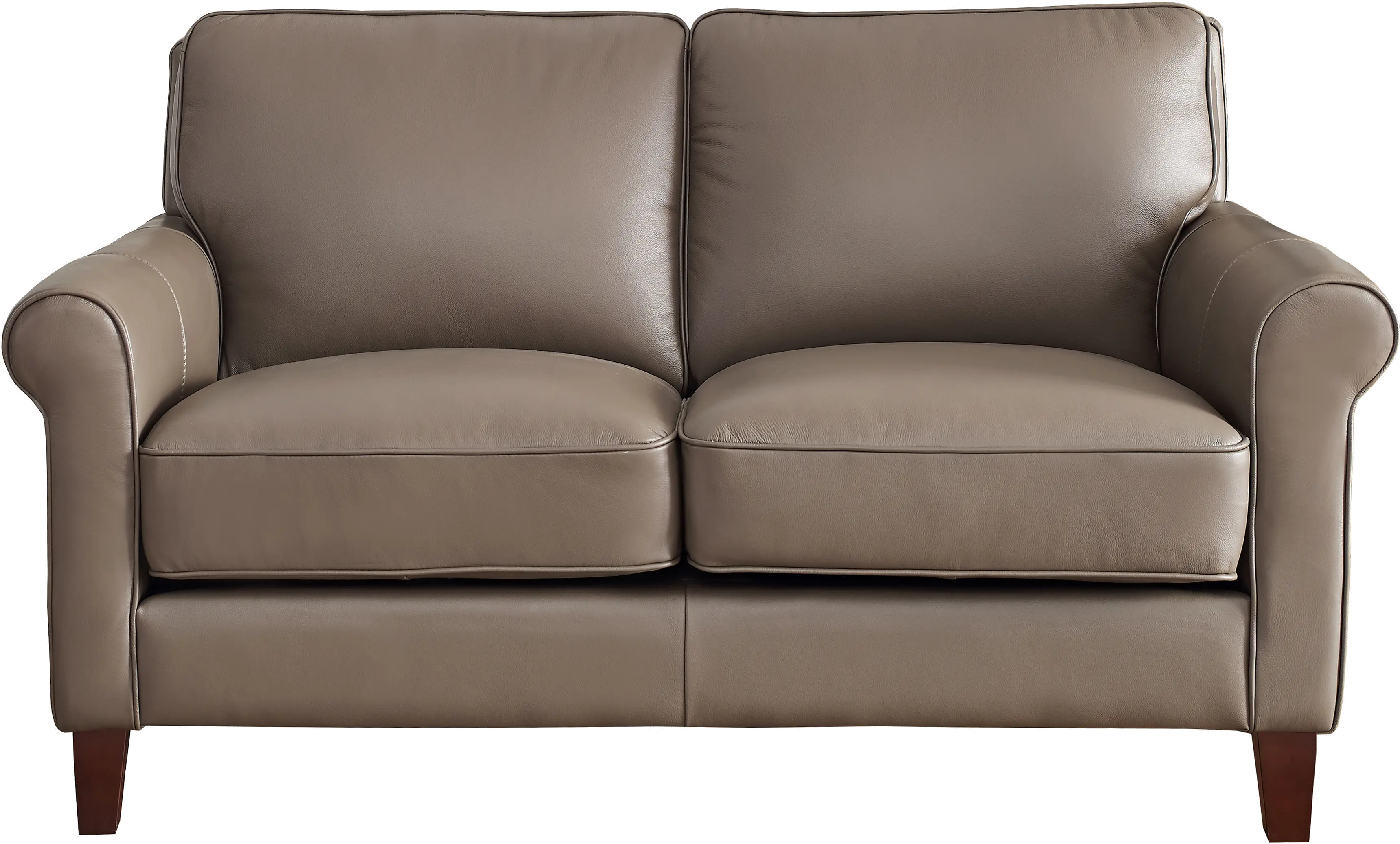 New London Taupe Leather Loveseat - Amax Leather
