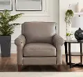 New London Taupe Leather Chair - Amax Leather