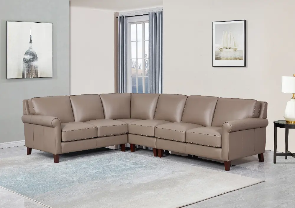 New London 4-Piece Leather Sectional-1