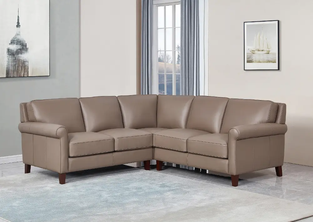 New London 3-Piece Leather Sectional-1