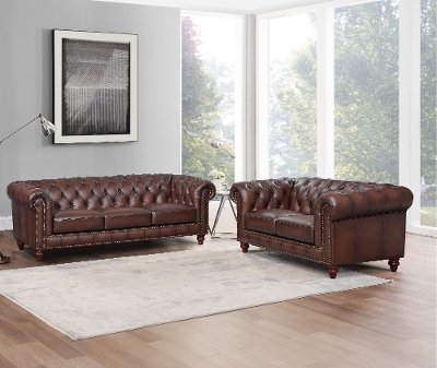 Living Room Sets In The Furniture, Leather Sofa And Loveseat Combo