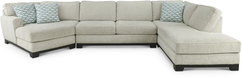 KIT Pisces Off-White 3 Piece Chaise Sectional-1