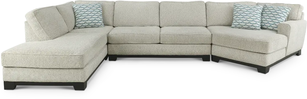 KIT Pisces Off-White 3 Piece Chaise Sectional-1