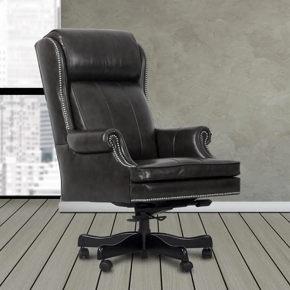 Black Leather Office Chair - Pacific-1