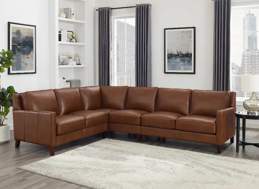 New Haven 4-Piece L-Shaped Leather Sectional-1