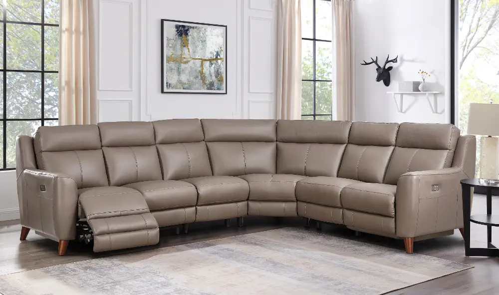 Fresno 4-Piece Power Reclining Leather Sectional-1