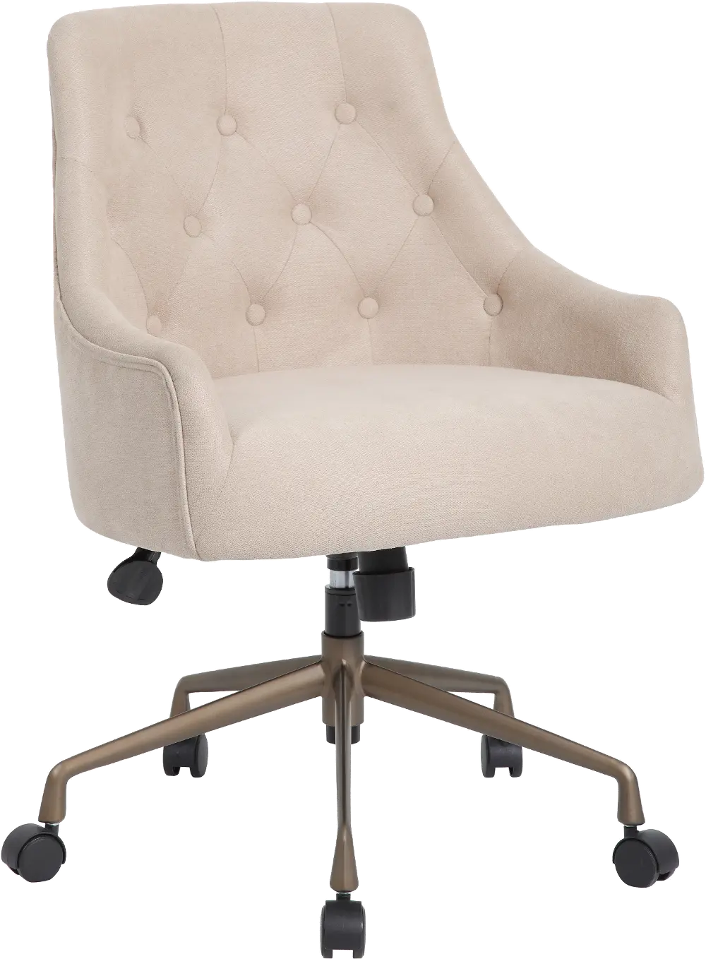 Tufted Beige Office Chair-1
