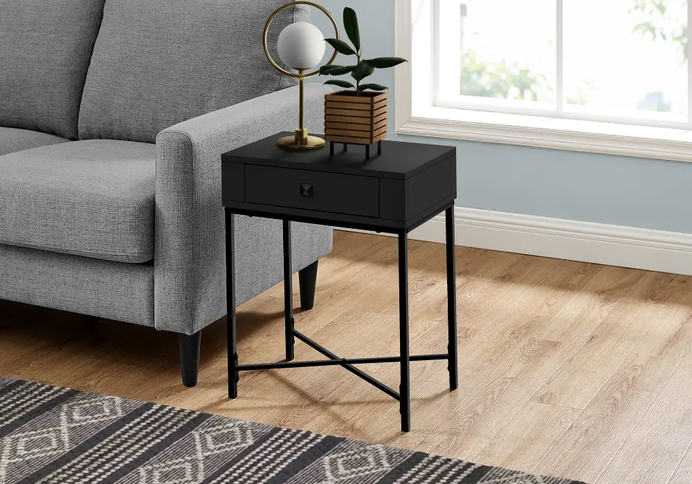 Black Metal Accent Table-1
