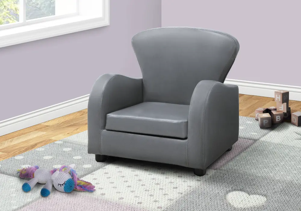 Kids Contemporary Gray Chair-1